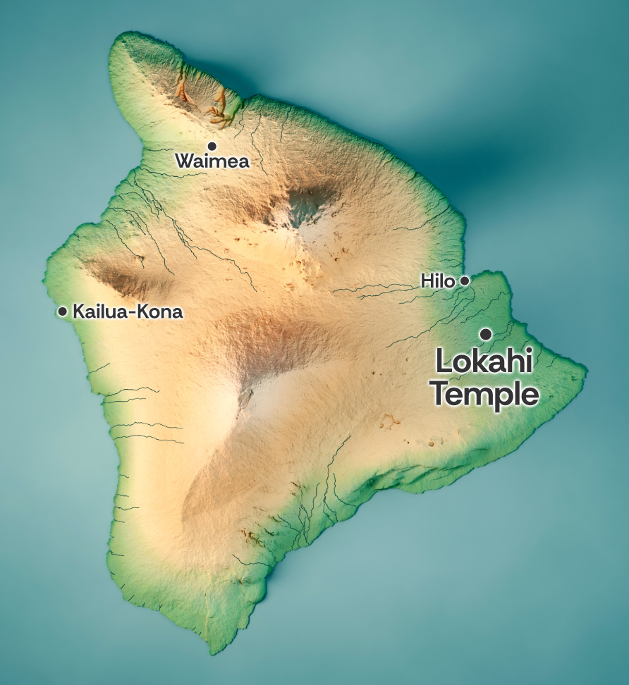 Map of Lokahi Temple on the big island of Hawaii